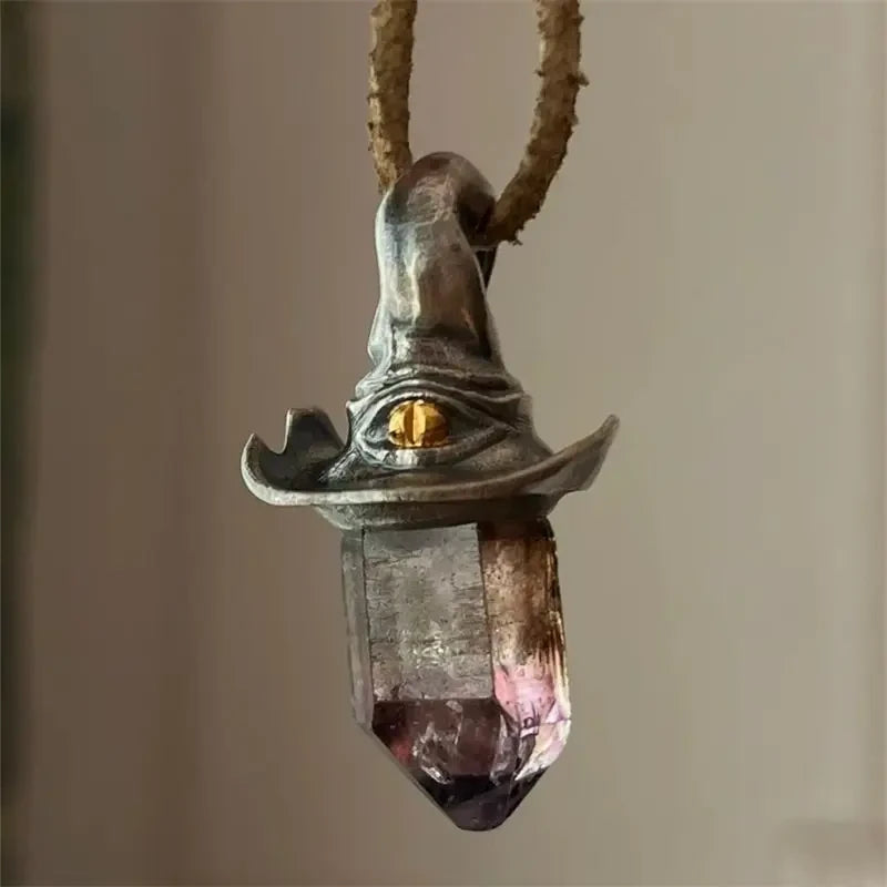 Witch Hat Crystal Pendant Necklace