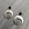 Raw Crystal Moon Dangle Earrings