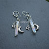 Raw Crystal Moon Dangle Earrings
