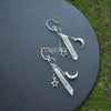 Raw Crystal Moon Dangle Earrings
