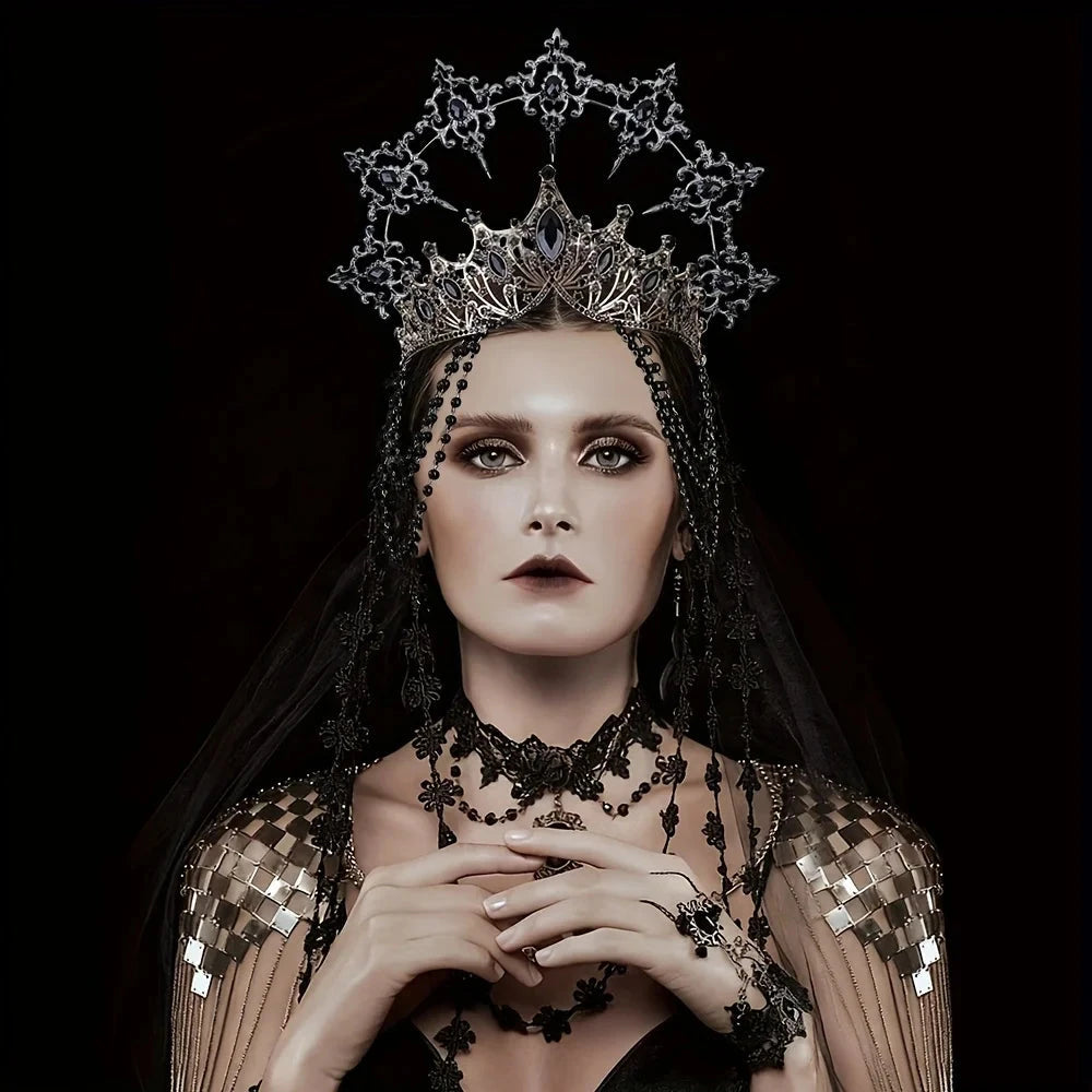 Dark Red Crystal Crown Set