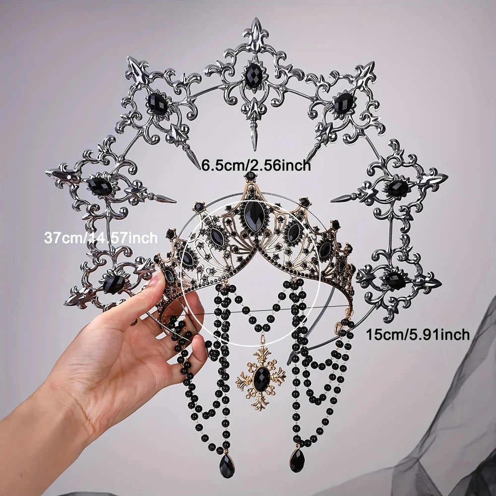 Dark Red Crystal Crown Set