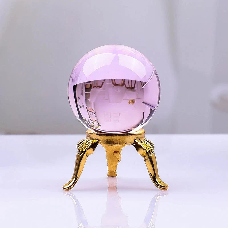 Natural Crystal Healing Sphere Decor