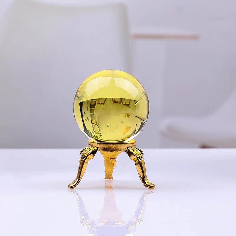 Natural Crystal Healing Sphere Decor
