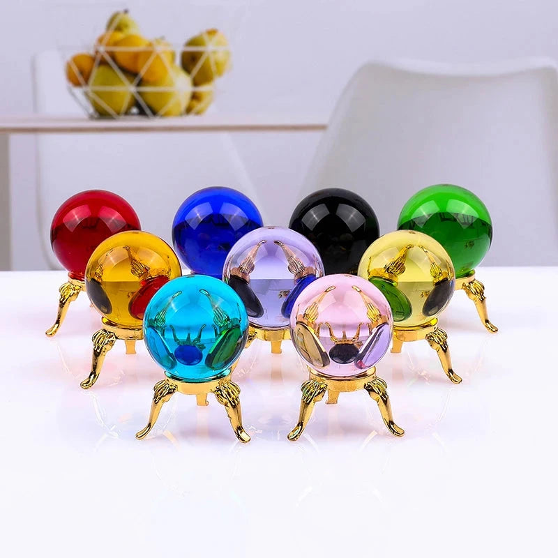 Natural Crystal Healing Sphere Decor