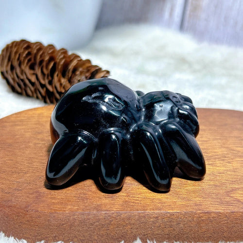 Black Obsidian Spider Crystal Carving