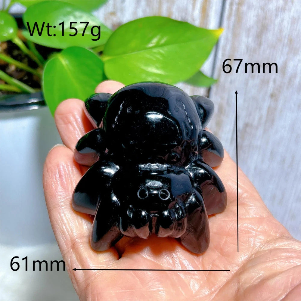 Black Obsidian Spider Crystal Carving