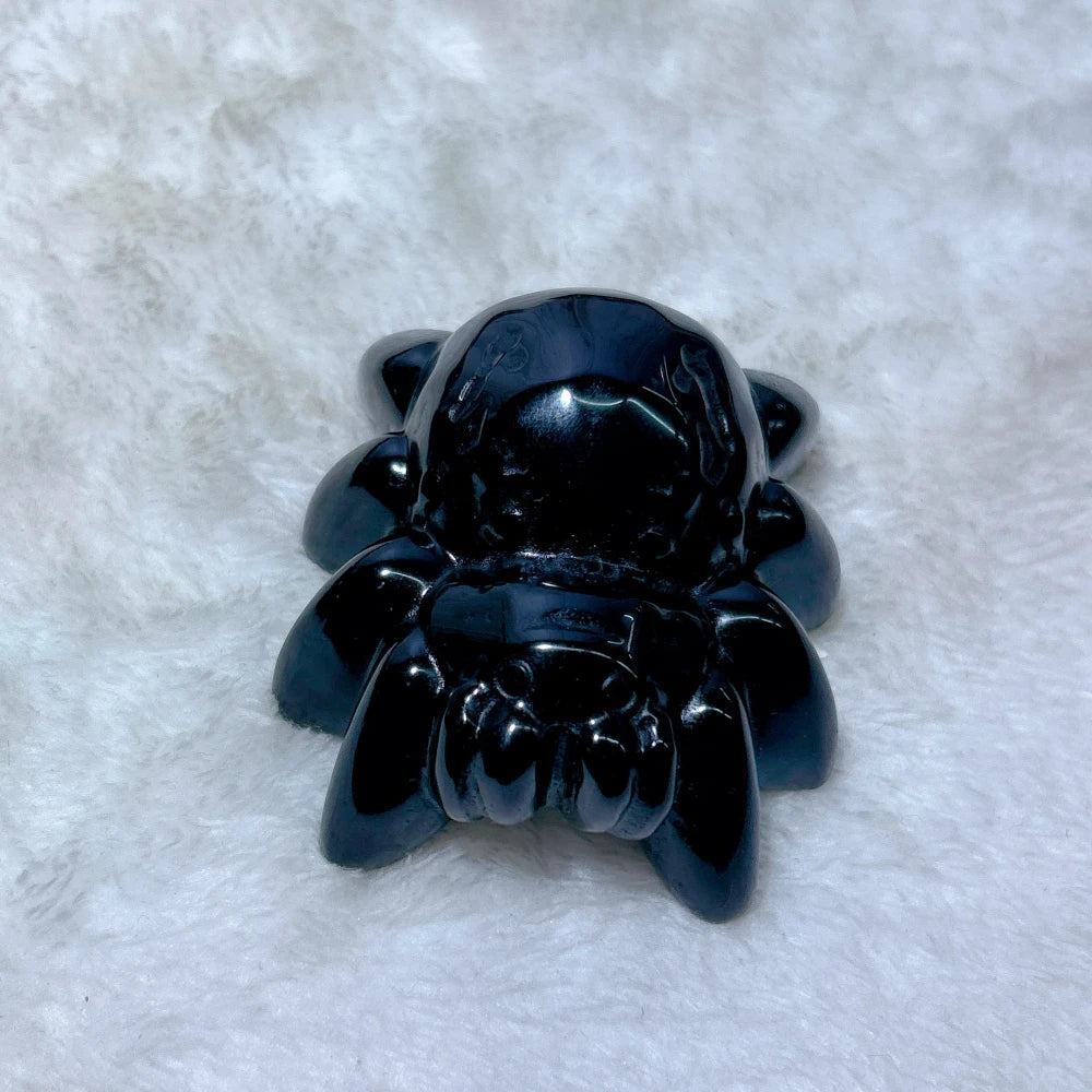 Black Obsidian Spider Crystal Carving