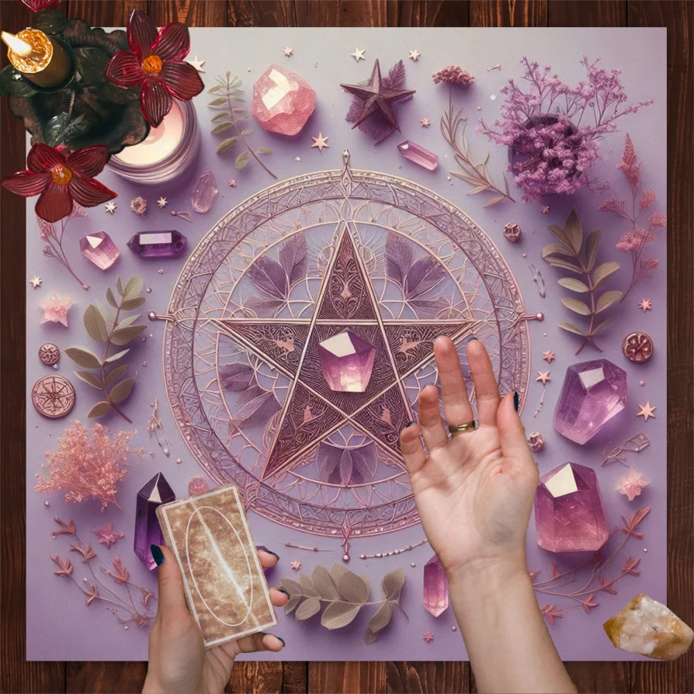 Pink Crystal Star Altar Cloth