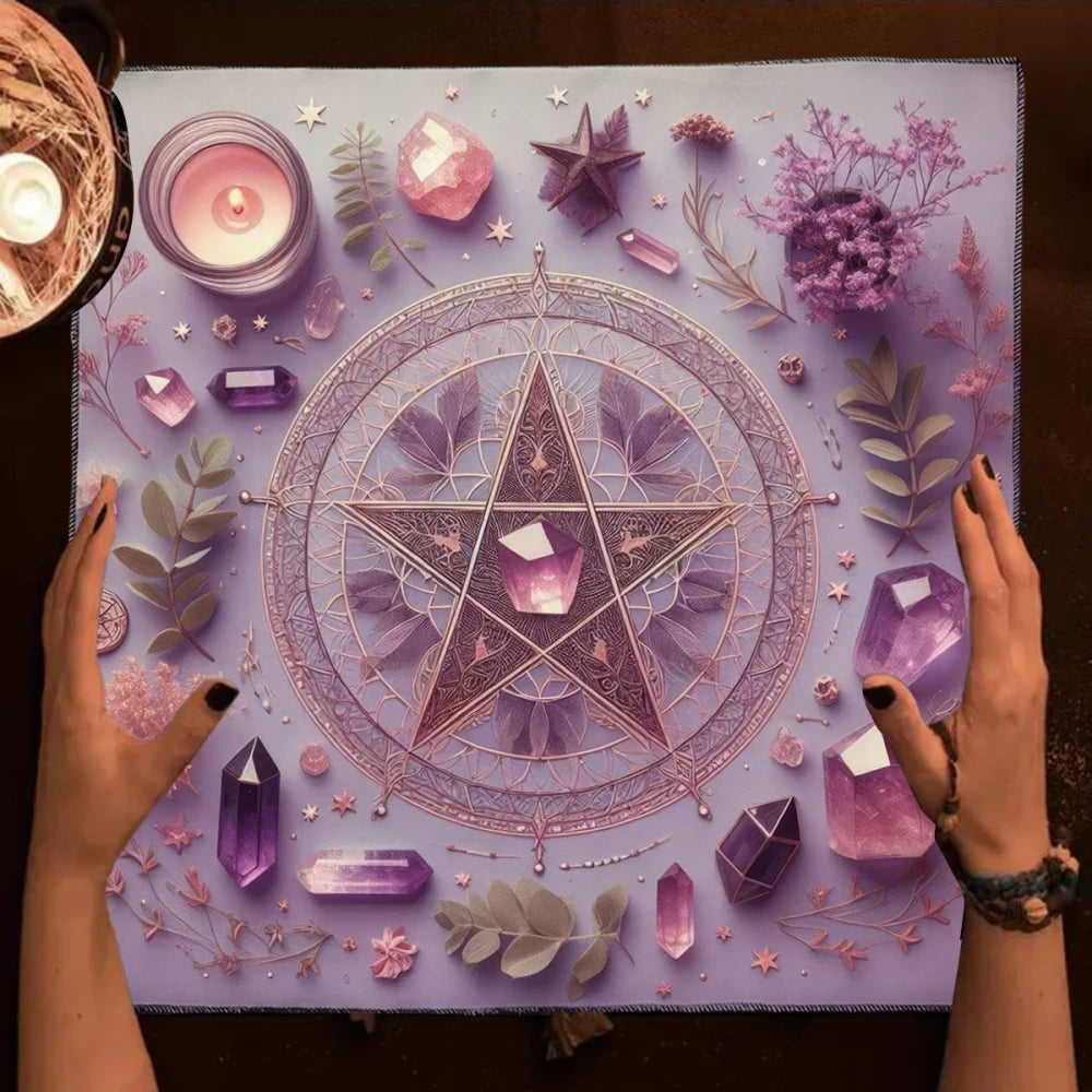 Pink Crystal Star Altar Cloth
