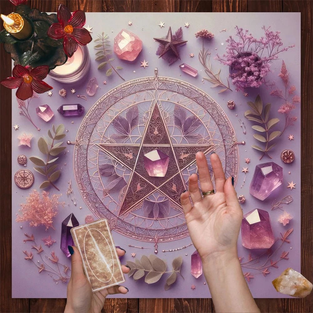 Pink Crystal Star Altar Cloth