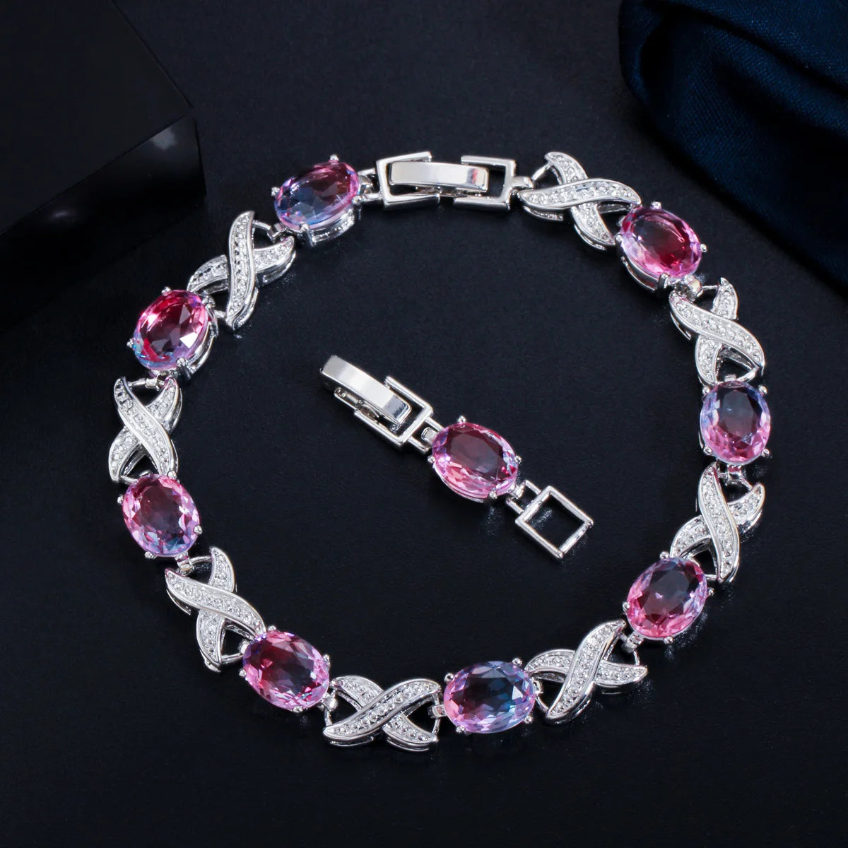 CWWZircons Mystical Beautiful Rainbow CZ Crystal Bracelets Bangle for Women Fashion Brand Fine Jewelry Accessories Gift CB245