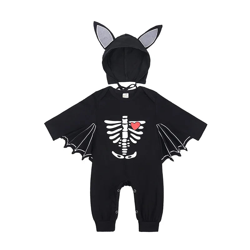 0-24Months Baby Boys Jumpsuits Halloween Costumes Children Halloween Cosplay Party Boy Clothes Long-sleeved Hoodie