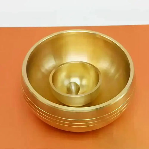 Brass Singing Bowl Sanskrit Yoga Meditation For Sound Handmade Healing Stress Relief Buddha Mindfulness Instrument