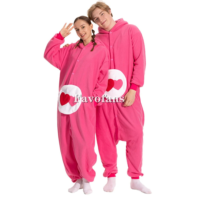 Favofans Animal Kigurumi Adults Women Bear Onesies Pajamas Halloween Costumes Cosplay Jumpsuit Christmas Gift