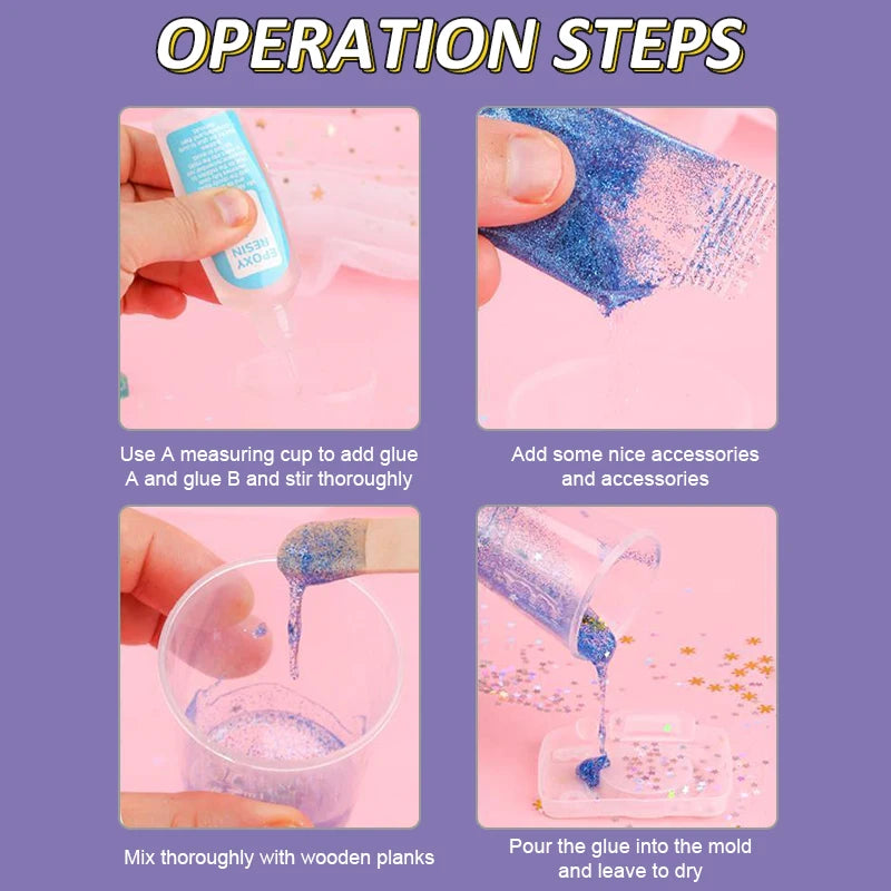 Kids DIY Crystal Glue Key chain Art Craft Set for Girls birthday Gift
