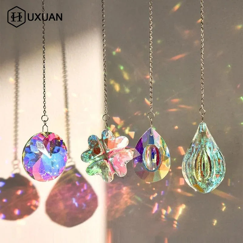 Rainbow Crystal Wind Chime Window Hanging Bell Glass Pendant Sun Catcher Christmas Decoration Home Decoration Garden Decoration
