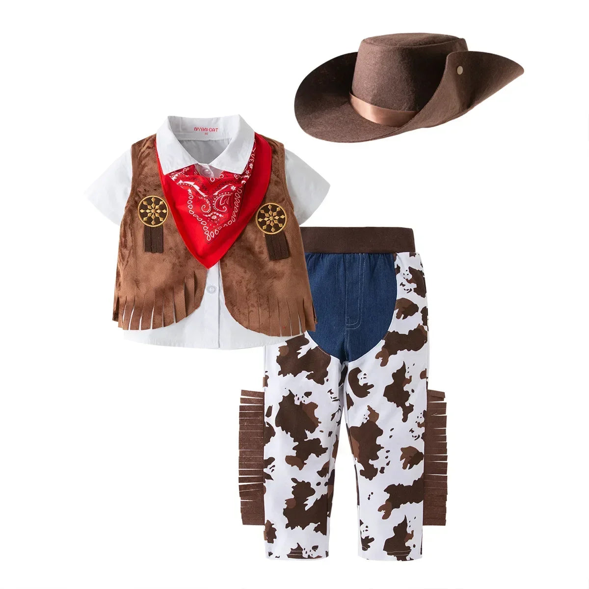 Kid Boys Cowboy Costume Children Western Cowboy Costumes Purim Cosplay Halloween Event Dress Up Party Stage Performance Outfits