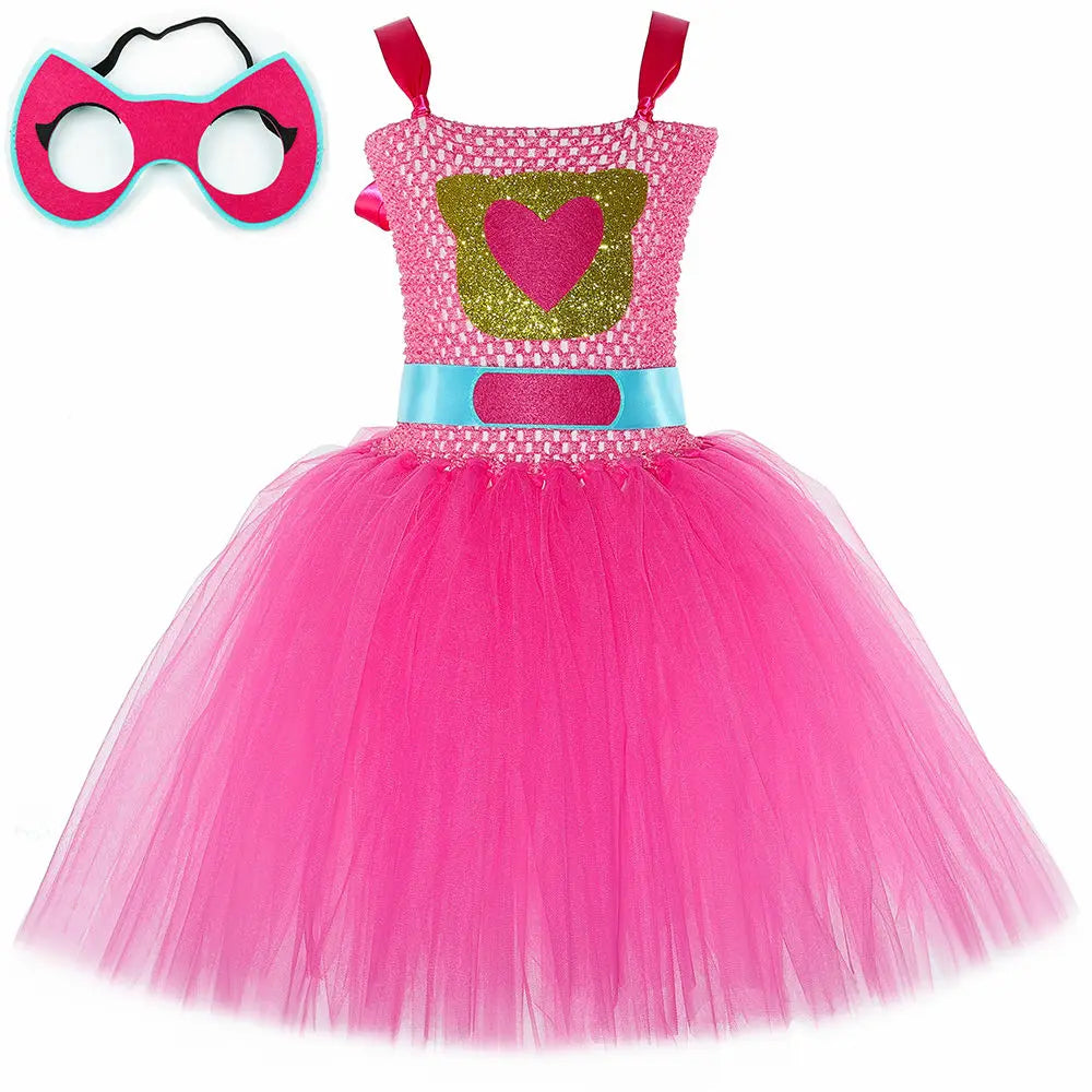 Girls Super Kitties Tutu Dress Costume Kids Halloween Cartoon Cat Costumes Girl Carnival Party Perform Princess Dress Up Clothes