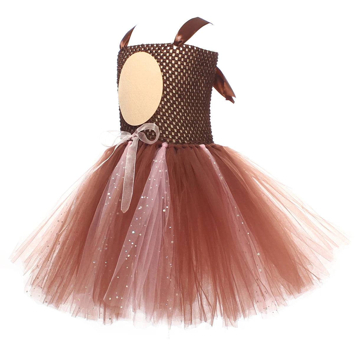 Sparkly Brown Monkey Costumes for Baby Girls Forest Tutu Dress Kids Animal Halloween Outfits Children Birthday Carnival Clothes