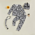 Halloween Toddler Baby Animal Costumes Set Zebra/Tiger Long Sleeve Tops Pants Ears Hat Tail Cosplay Children Party Stage
