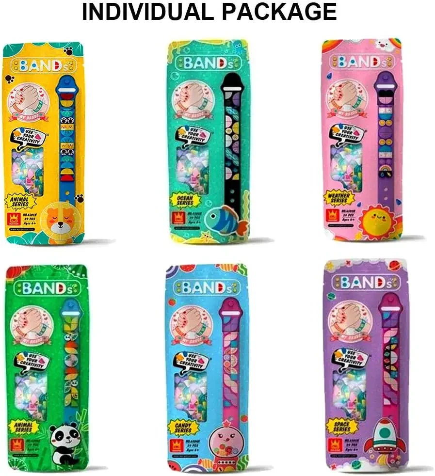 6Pcs/set Kids Building Blocks Dots Bracelets DIY Creative Craft Friendship Bracelet Making Kit for Kids Birthday Holiday Gift