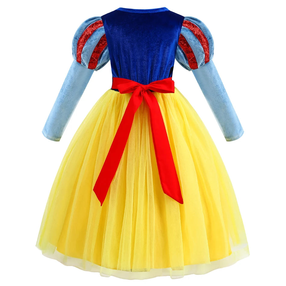 Halloween Girl Snow White Costume Party Dresses For Girls Cartoon Role Playing Outfits Kids Christmas Theme Fantasy Tulle Gown