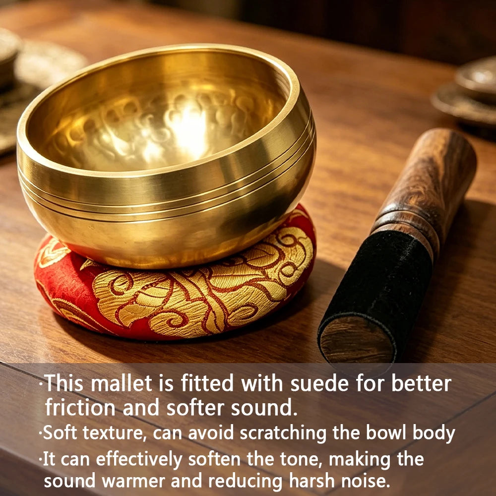 Nepalese Singing Bowl Set Authentic Handcrafted Mindfulness Meditation Holistic Sound 7 Chakra Healing Gift by Himalayan Bazaar