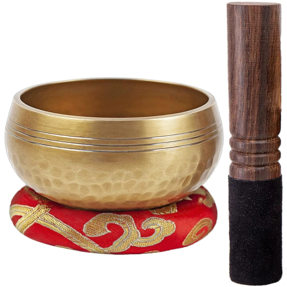 Nepalese Singing Bowl Set Authentic Handcrafted Mindfulness Meditation Holistic Sound 7 Chakra Healing Gift by Himalayan Bazaar