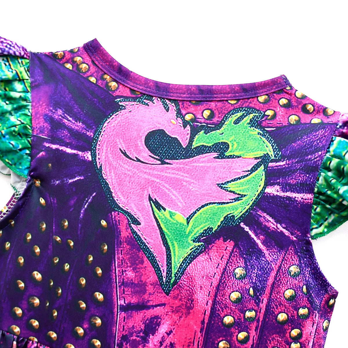 Descendants 3 Mal Costumes for Girls Evie Cosplay Costume Children Summer Short Dresses Girls Halloween Birthday Party Dress Up