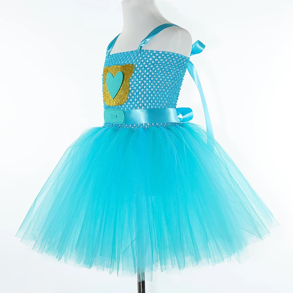 Girls Super Kitties Tutu Dress Costume Kids Halloween Cartoon Cat Costumes Girl Carnival Party Perform Princess Dress Up Clothes