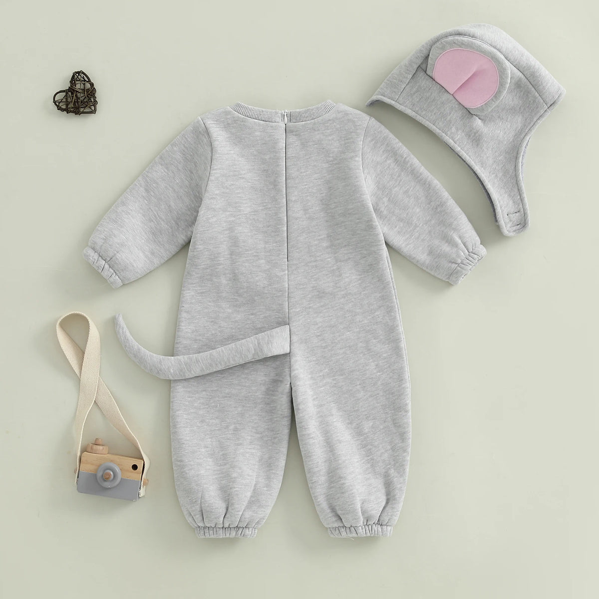 0-3Years Baby Mouse Costumes Novelty Long Sleeve Contrast Color Jumpsuit with Hat Halloween Cosplay Costumes for Boy Girl