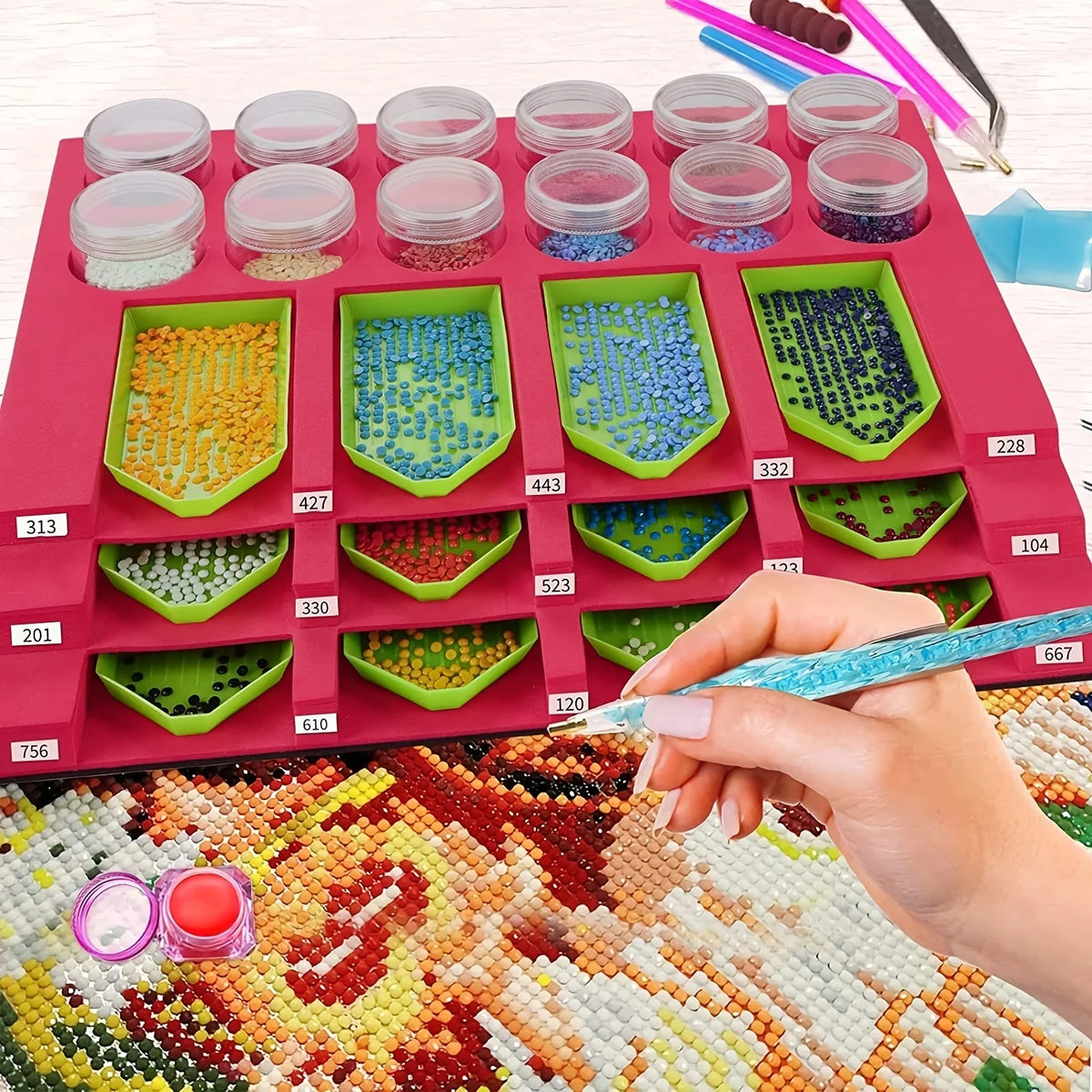 Diamond painting tray storage box Diamond painting accessory tray Diamond painting tool kit storage box
