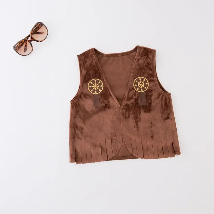 Kid Boys Cowboy Costume Children Western Cowboy Costumes Purim Cosplay Halloween Event Dress Up Party Stage Performance Outfits