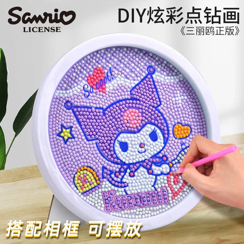 Sanrio Diamond Painting With Frame DIY Handmade Art Ornament Desktop Decor Gift Toy