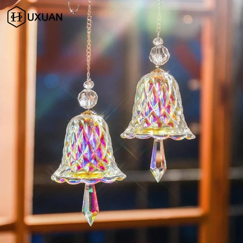 Rainbow Crystal Wind Chime Window Hanging Bell Glass Pendant Sun Catcher Christmas Decoration Home Decoration Garden Decoration