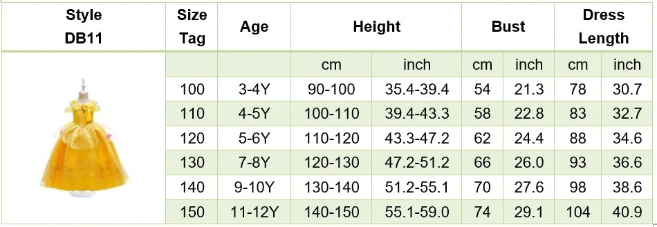 Girls Halloween Belle Dresses Girl Snow White Dress Kids Christmas Carnival Cosplay Clothes Children Princess Costumes