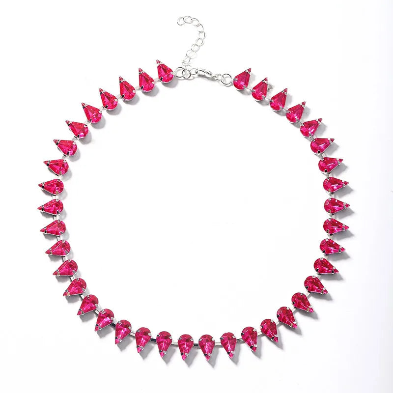 Statement Water Drop Shaped Crystal Choker Necklace For Women Luxury New Temperament Fashion Jewelry Collares Wholesale