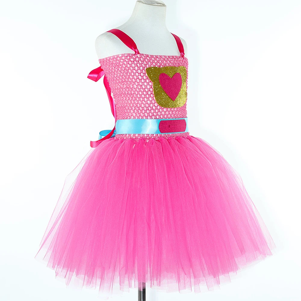 Girls Super Kitties Tutu Dress Costume Kids Halloween Cartoon Cat Costumes Girl Carnival Party Perform Princess Dress Up Clothes