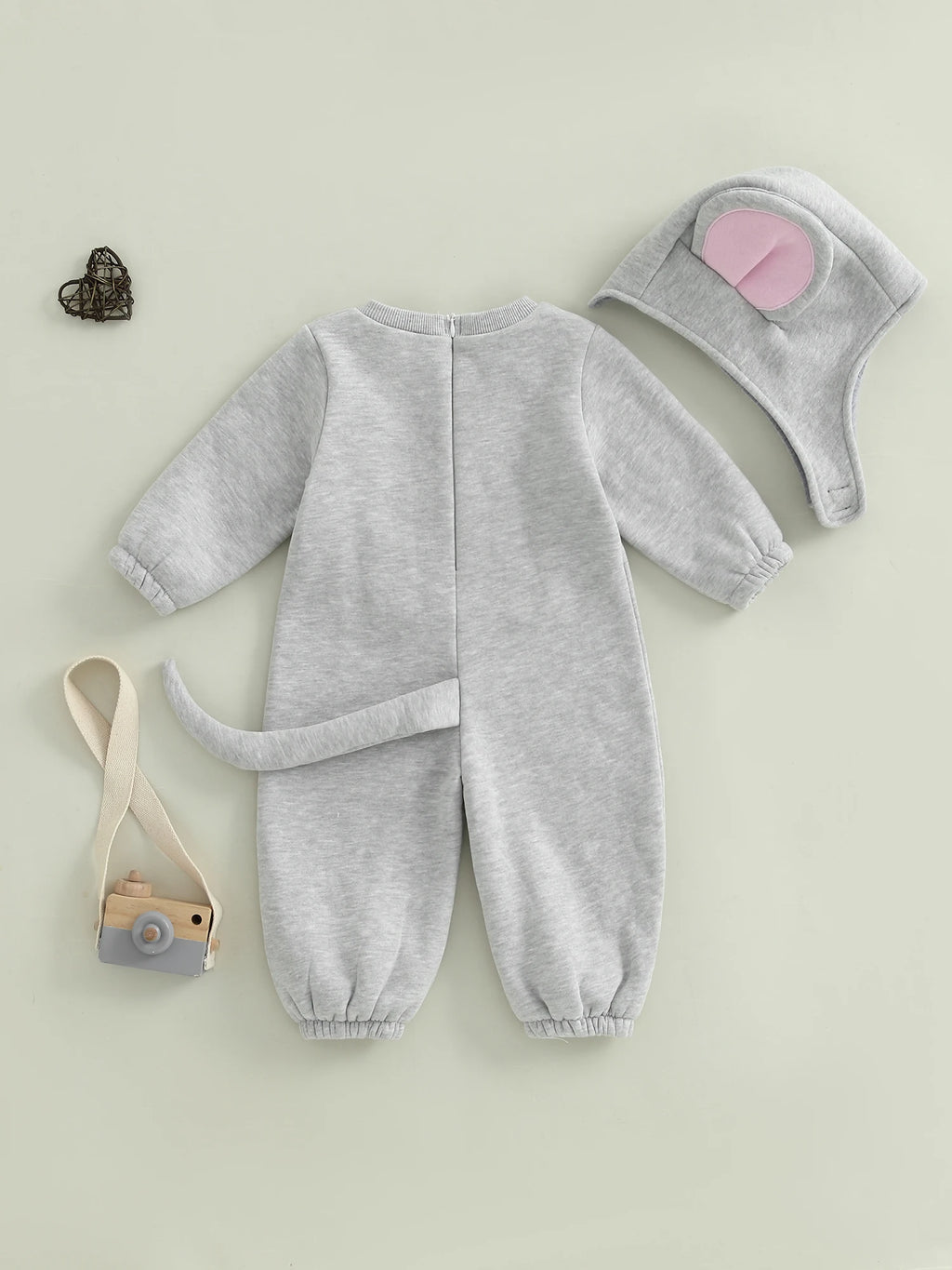 0-3Years Baby Mouse Costumes Novelty Long Sleeve Contrast Color Jumpsuit with Hat Halloween Cosplay Costumes for Boy Girl