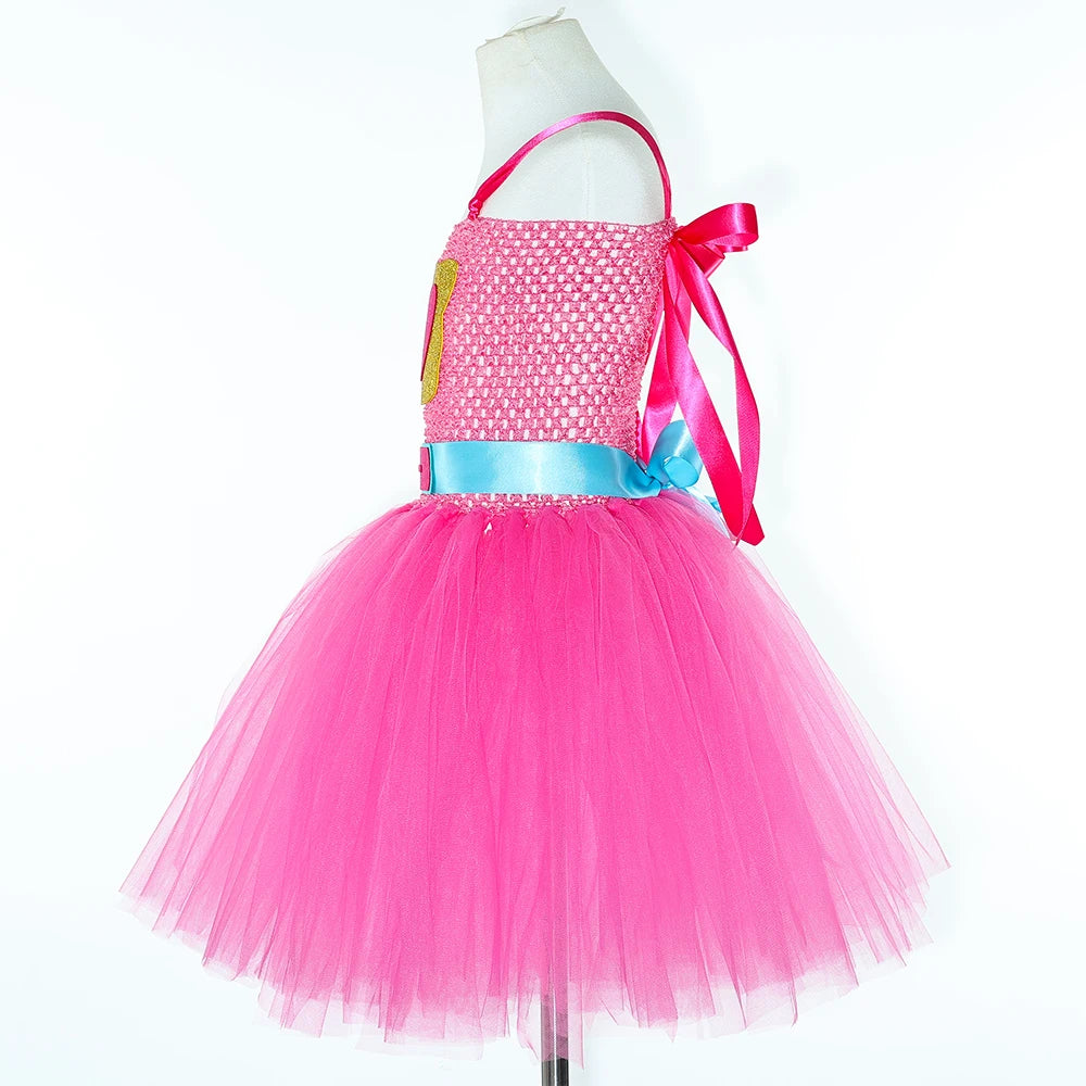 Girls Super Kitties Tutu Dress Costume Kids Halloween Cartoon Cat Costumes Girl Carnival Party Perform Princess Dress Up Clothes