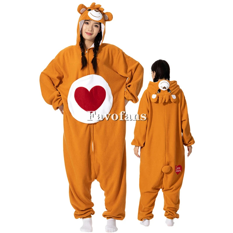 Favofans Animal Kigurumi Adults Women Bear Onesies Pajamas Halloween Costumes Cosplay Jumpsuit Christmas Gift