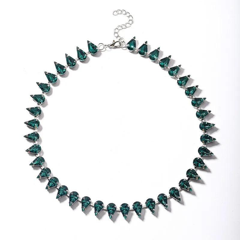 Statement Water Drop Shaped Crystal Choker Necklace For Women Luxury New Temperament Fashion Jewelry Collares Wholesale