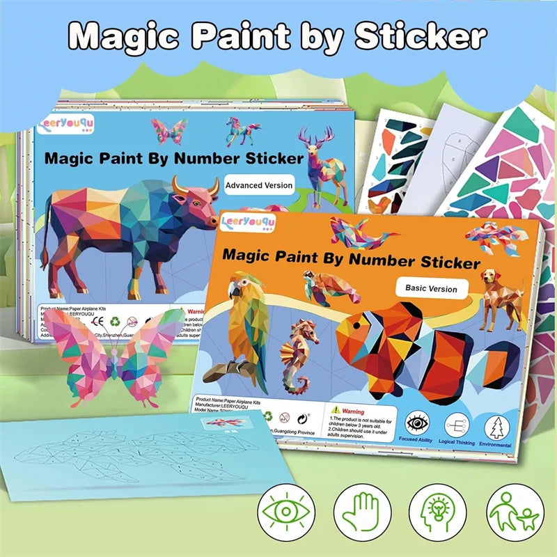 3D Geometric Collage Educational Toy For Kids Cartoon Stickers Beginner Craft Kit For Children