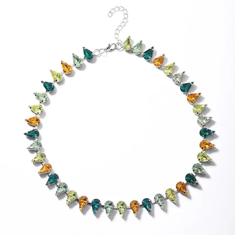 Statement Water Drop Shaped Crystal Choker Necklace For Women Luxury New Temperament Fashion Jewelry Collares Wholesale