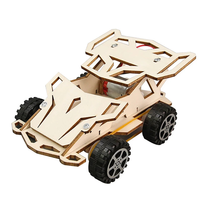 Kids DIY Handcrafted Tech Toy; Wooden Science Puzzle Model; Mini Maker Jeep for Learning