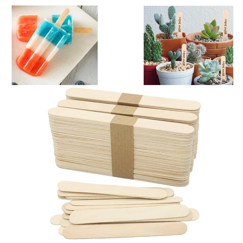 Wood Craft Sticks Ice Cream Sticks Popsicle Sticks Ideal for Building Model Kids Handicraft and Creating Craft Projects Wooden