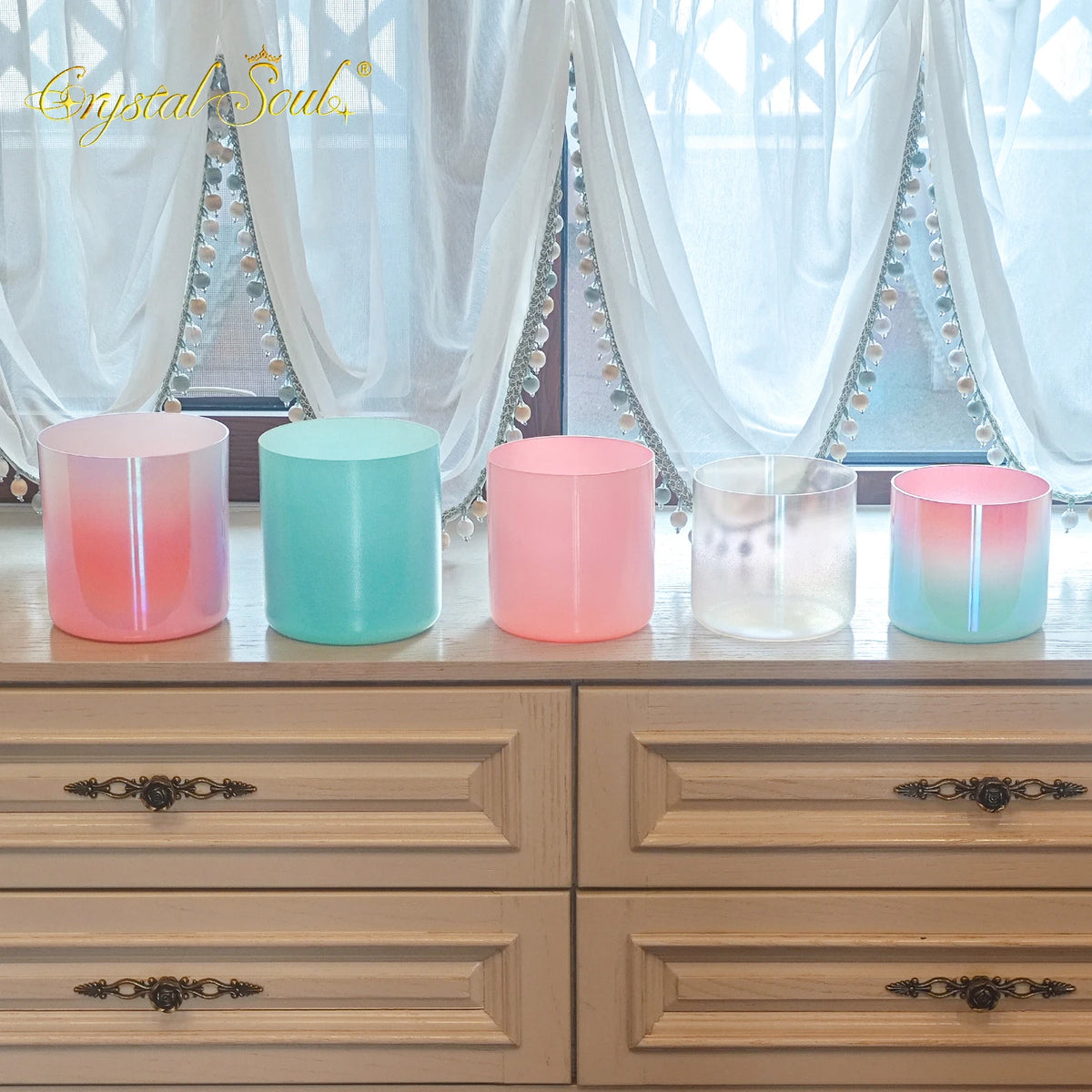 Crystal Soul High-end Customized New Harmonious Sound Combination Alchemy Crystal Singing Bowl