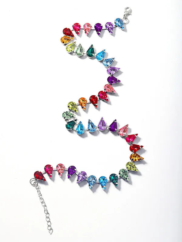 Statement Water Drop Shaped Crystal Choker Necklace For Women Luxury New Temperament Fashion Jewelry Collares Wholesale