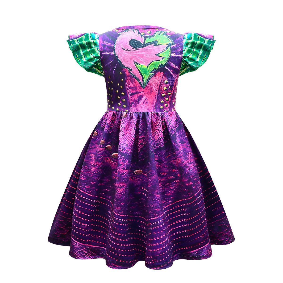 Descendants 3 Mal Costumes for Girls Evie Cosplay Costume Children Summer Short Dresses Girls Halloween Birthday Party Dress Up